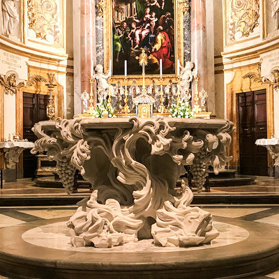 Der neue Altar in der Santa Maria dell'Anima Kirche in Rom am 19. März 2021.